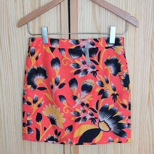 J. Crew Floral Women's Mini Skirt NWT Bright Tropical Print Linen Cotton Blend